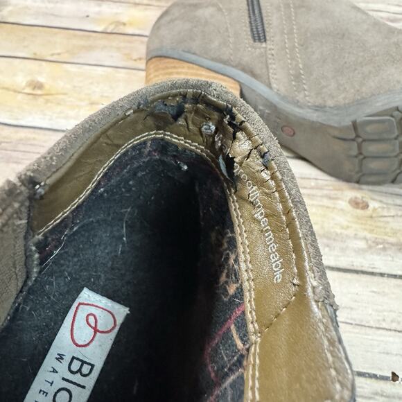 Blondo Womens Taupe Brown Suede Waterproof Ankle Boots 7.5M - Picture 10 of 12